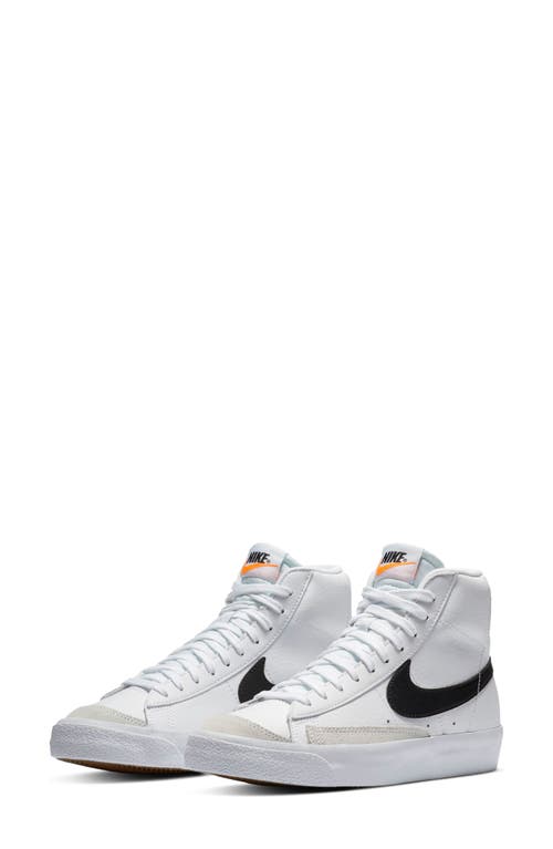Nike Kids' Blazer Mid '77 Vintage Sneaker in White/Black/Orange