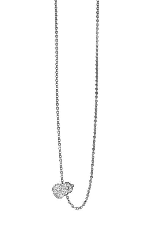 Petite Wulu Diamond Pendant Necklace in White Gold