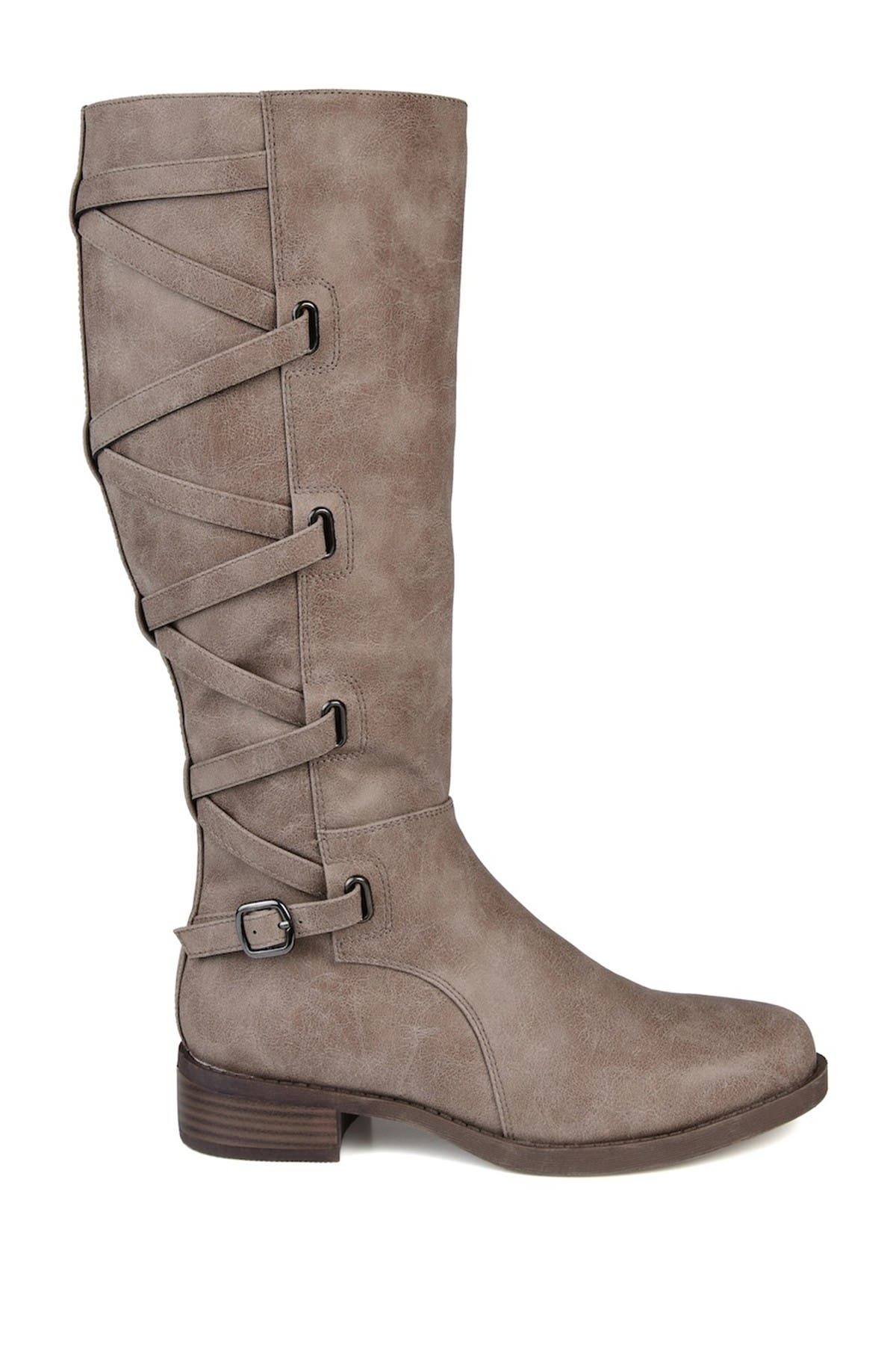 Journee Collection Carly Lace Back Boot In Medium Beige