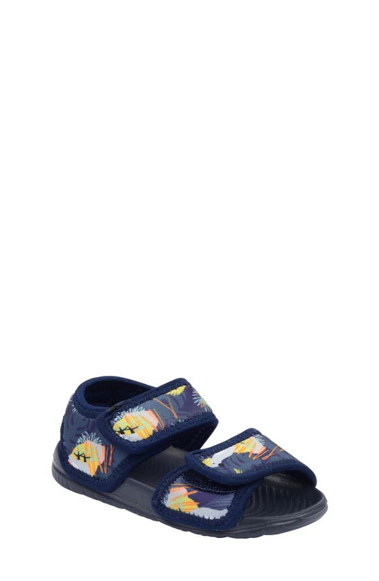 Minnow Designs Kids' Cockatoo Water Resistant Sandal In Navy Print