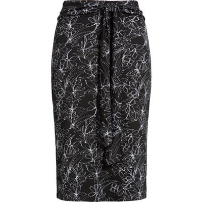 Halogen Tie Front Knit Skirt, Black
