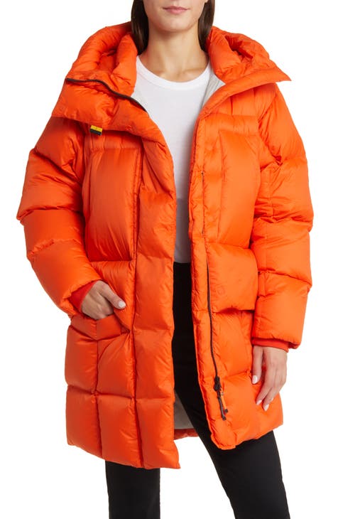 Michael Kors Reversible Quilted Puffer Jacket - Black/Orange