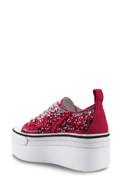 Shop Zigi Koralay Embellished Platform Sneaker In Red/multi