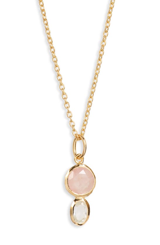 Shop Argento Vivo Sterling Silver Multi Stone Drop Pendant Necklace In Gold