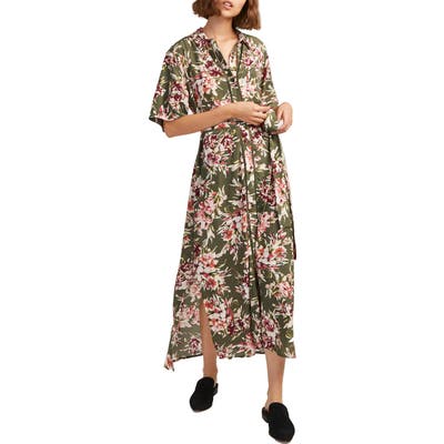French Connection Floriana Drape Maxi Dress, Green