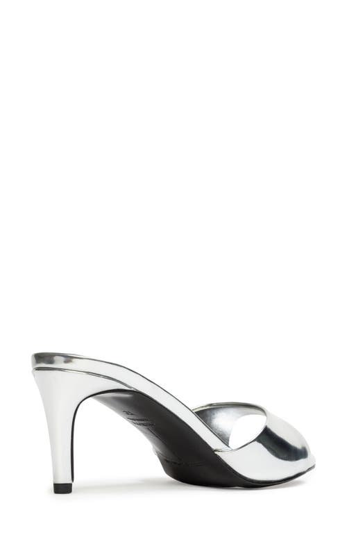 Black Suede Studio Freddie Slide Sandal In Silver Metallic