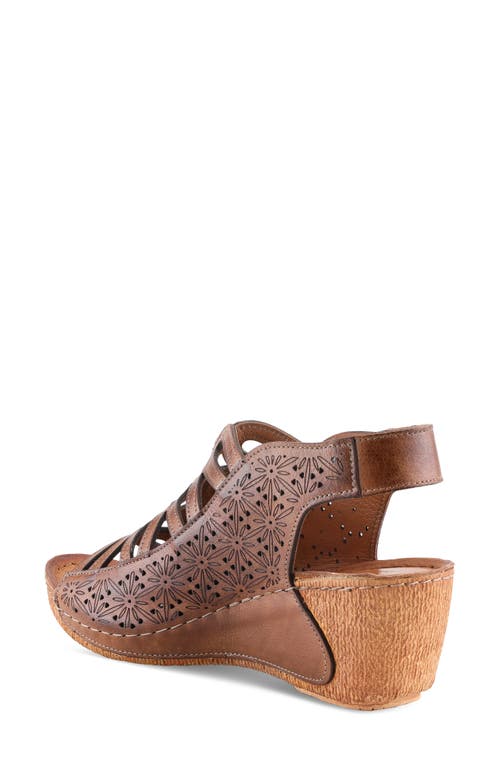 Spring Step Inocencia Wedge Slingback Sandal In Brown