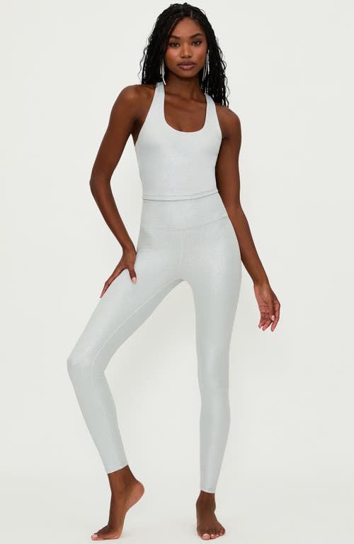 Shop Beach Riot Piper Textured Leggings In Silver Shine Waffle
