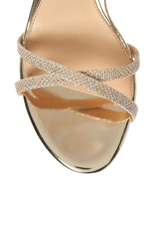 Jewel Badgley Mischka Galen Strappy Platform Sandal In Gold Glitter Fabric