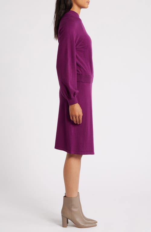 Sam Edelman Two-piece Look Long Sleeve Sweater Dress In Berry