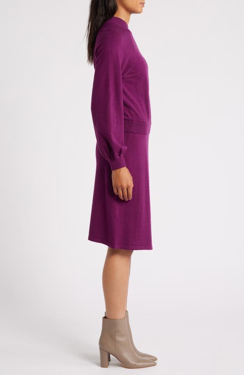 Shop Sam Edelman Two-piece Look Long Sleeve Sweater Dress In Berry