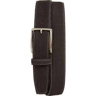 Torino Nubuck Leather Belt, Black