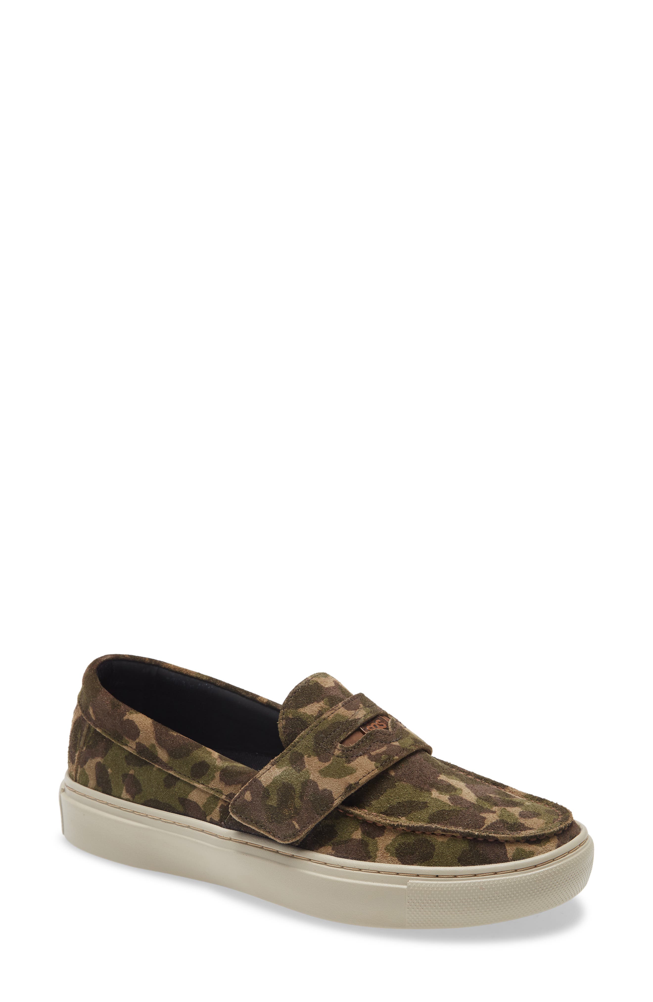 camo penny loafers