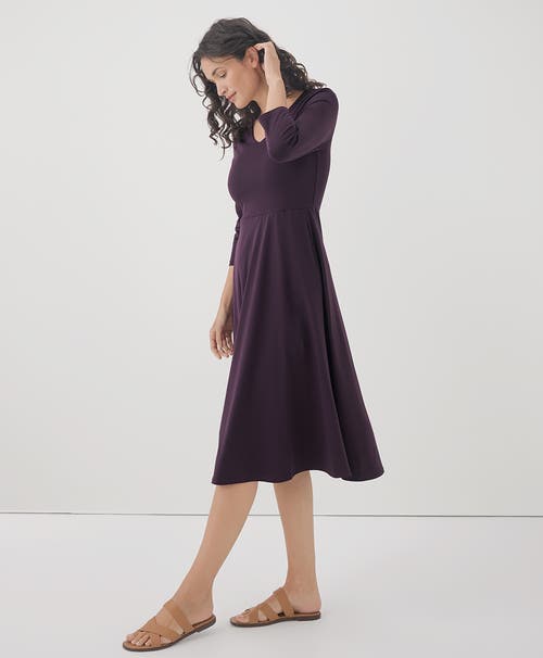 Shop Pact Organic Cotton Fit & Flare Midi Party Dress In Plum