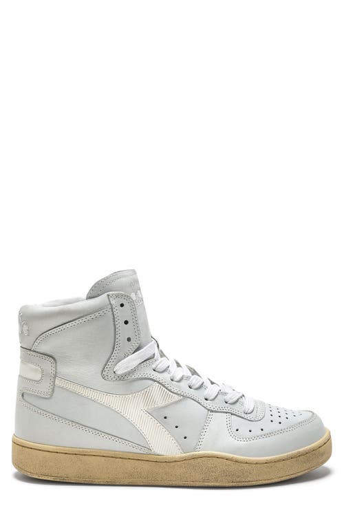 Diadora Mi Basket Used High Top Sneaker In White/white