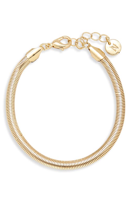 Flat Snake Chain Bracelet in Gold