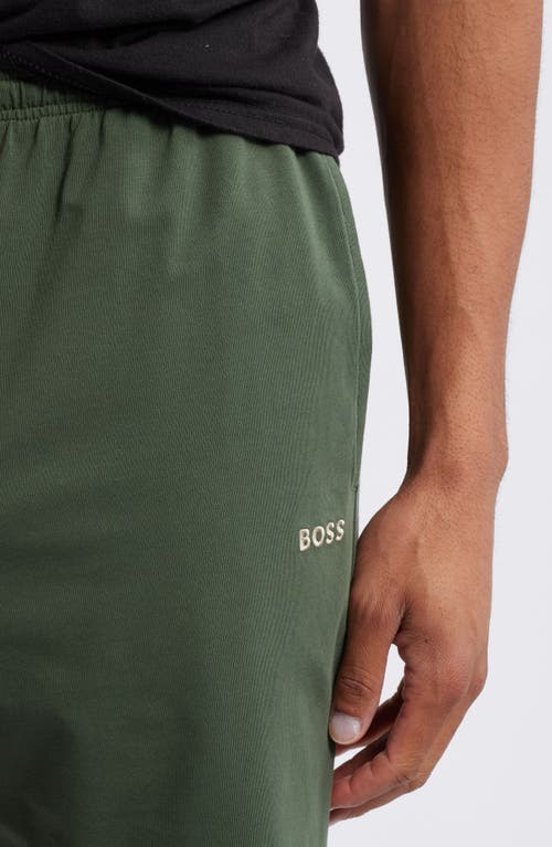 Shop Hugo Boss Boss Drawstring Waist Shorts In Dark Green