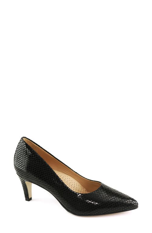 Cortland Street Pump in Black Embossed Snake