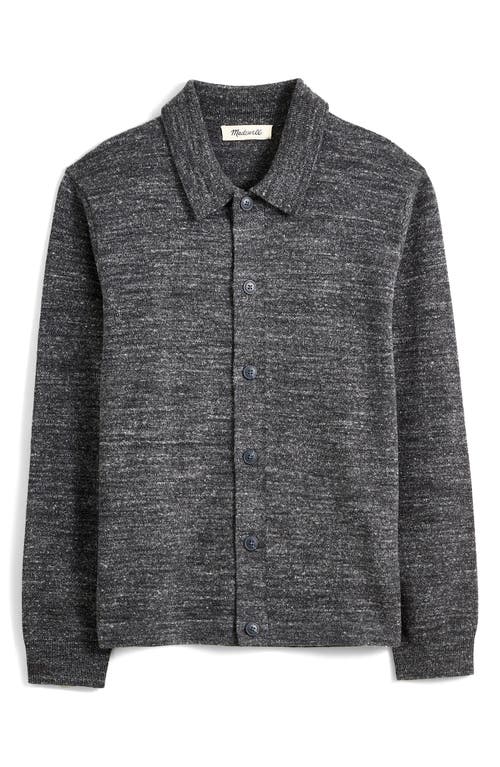 Madewell Tundra Polo Collar Cardigan in Heather Coal at Nordstrom, Size Medium