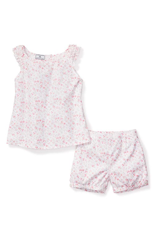 Petite Plume Kids' Dorset Floral Two-Piece Short Pajamas Set White at Nordstrom,