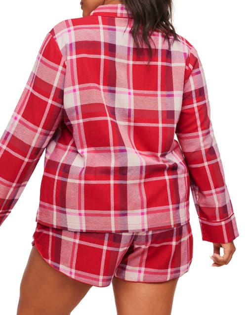Adore Me Cecelia Pajama Set In Plaid Red