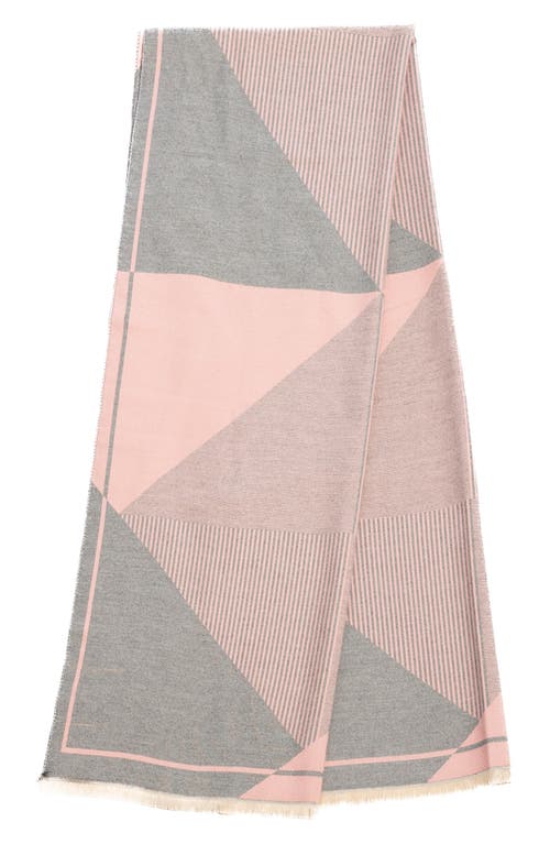 Saachi Mosaic Reversible Scarf In Blush/grey