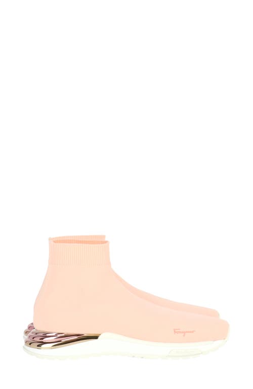 Ferragamo Ninette Knit Sock Sneaker In Light Pink