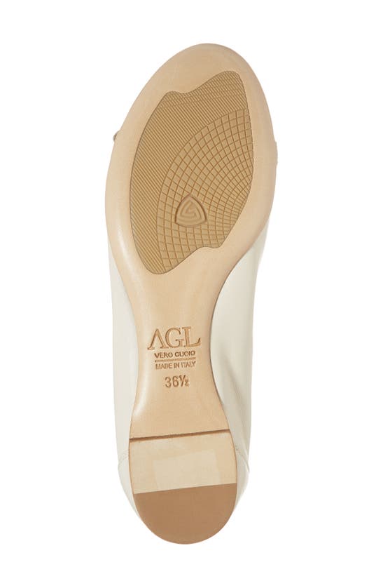 Shop Agl Attilio Giusti Leombruni Monika Cap Toe Ballet Flat In Chalk-gess-gold