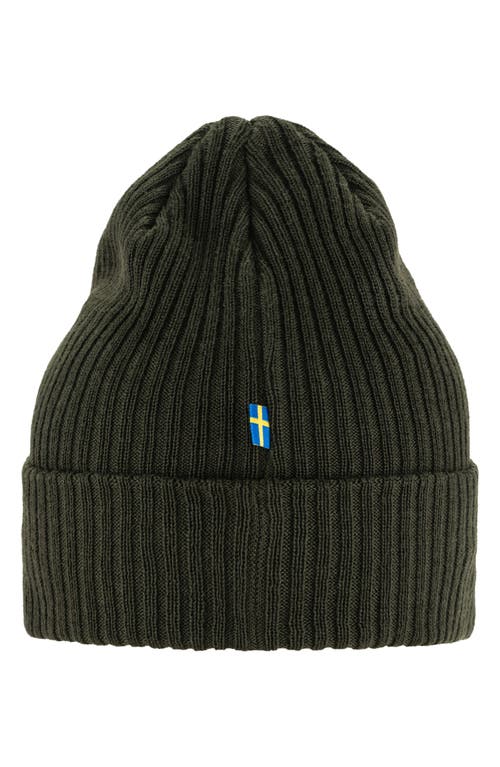 Fjall Raven Fjällräven Ribbed Performance Beanie In Deep Forest