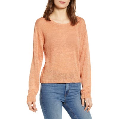 Faherty Reenie Linen Sweater, Coral