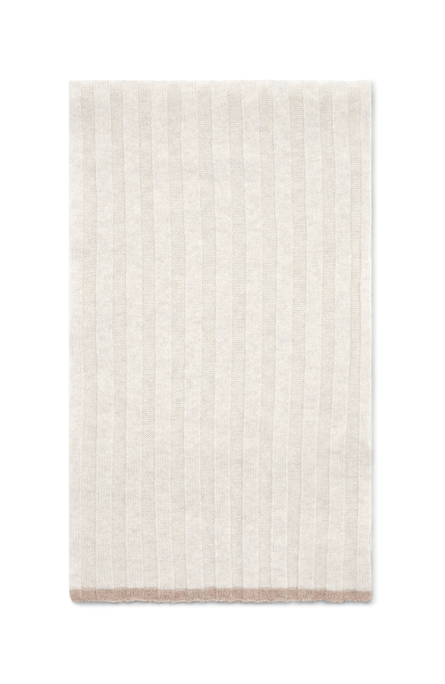 Shop Brunello Cucinelli Cashmere Rib Knit Scarf In Camel