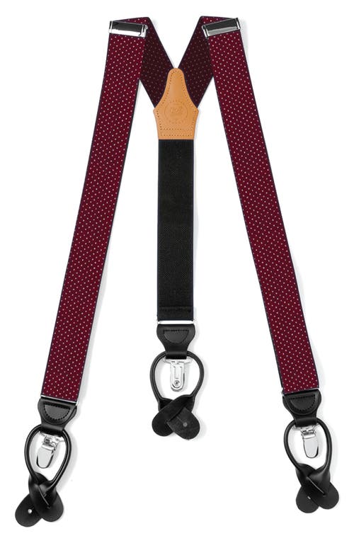 Cufflinks, Inc . Dot Pattern Adjustable Suspenders In Maroon