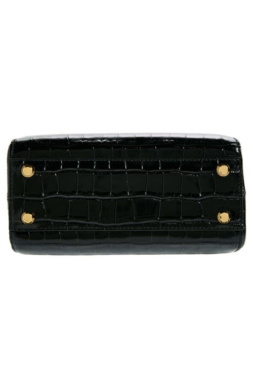 VERONICA BEARD VERONICA BEARD CREST CROC EMBOSSED LEATHER TOP HANDLE BAG 