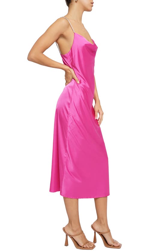 Shop Know One Cares Jewel Strap Satin Midi Dress In Orchid