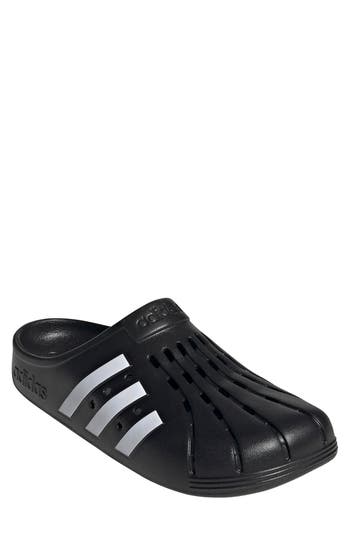 Shop Adidas Originals Adidas Adilette Clog Sandal In Core Black/white/core Black