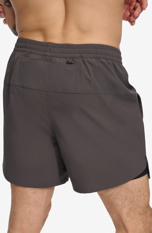 Dkny Hybrid Volley Swim Trunks In Charcoal