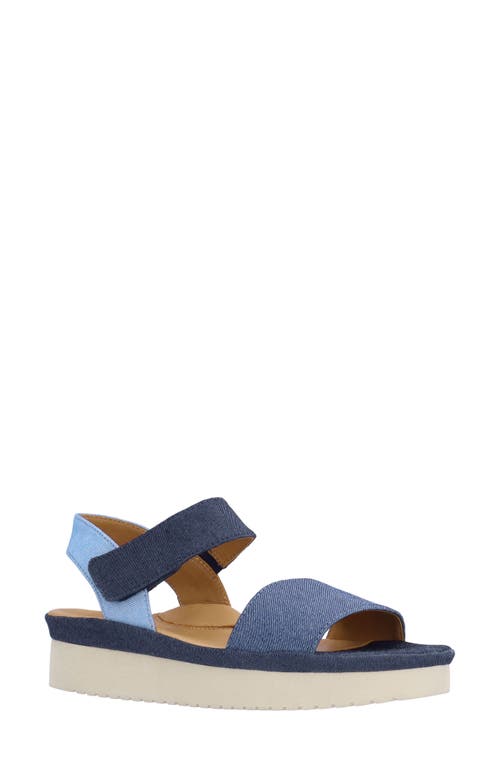 Abrilla Slingback Platform Wedge Sandal in Blue