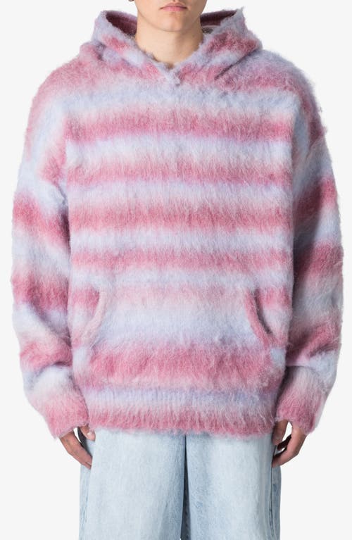 mnml Stripe Brushed Hoodie Sweater Pink Multi at Nordstrom,