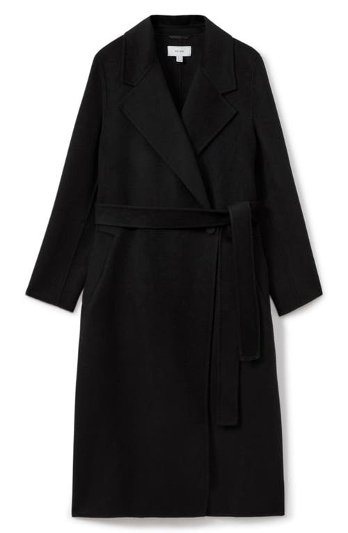 Shop Reiss Emilie Belted Wool Blend Coat In Black