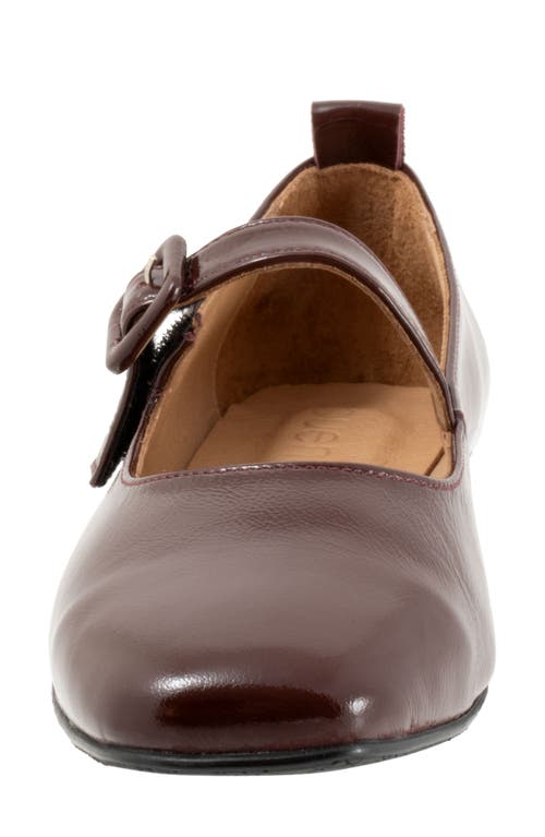 Bueno Eliana Mary Jane Flat In Bordeaux Patent
