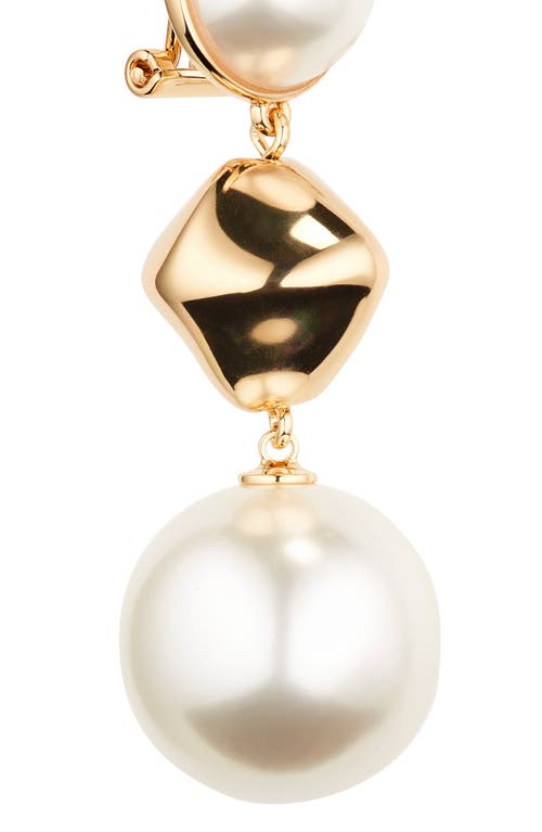 Shop Carolina Herrera Imitation Pearl Drop Earrings In Pearl Multi