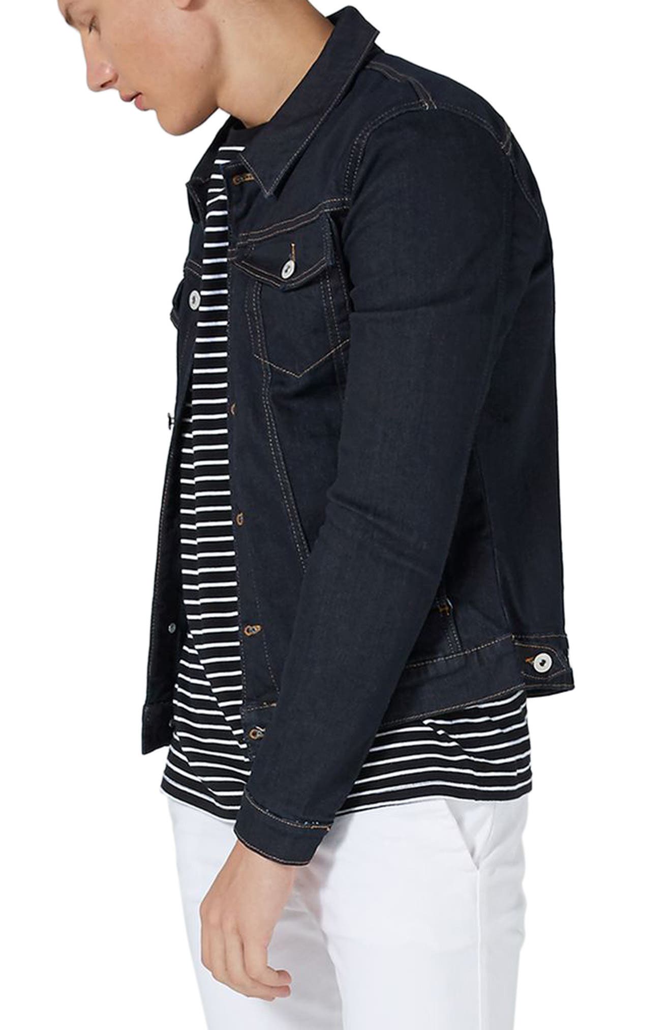topman muscle fit denim jacket