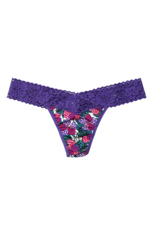 Shop Hanky Panky Indigo Stripe Dreamease Low Rise Thong In Loves Me/loves Me Not