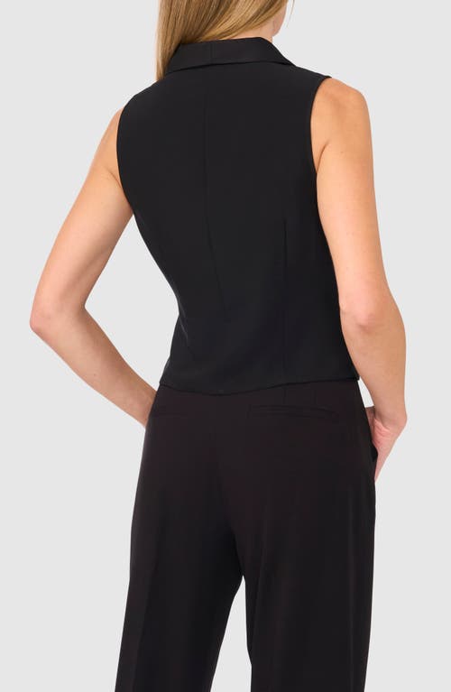 Halogenr Halogen(r) Shawl Collar Crepe Vest In Rich Black