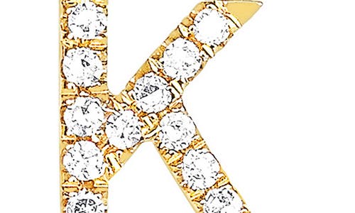 Ef Collection Diamond Initial Stud Earring In 14k Yellow Gold/k