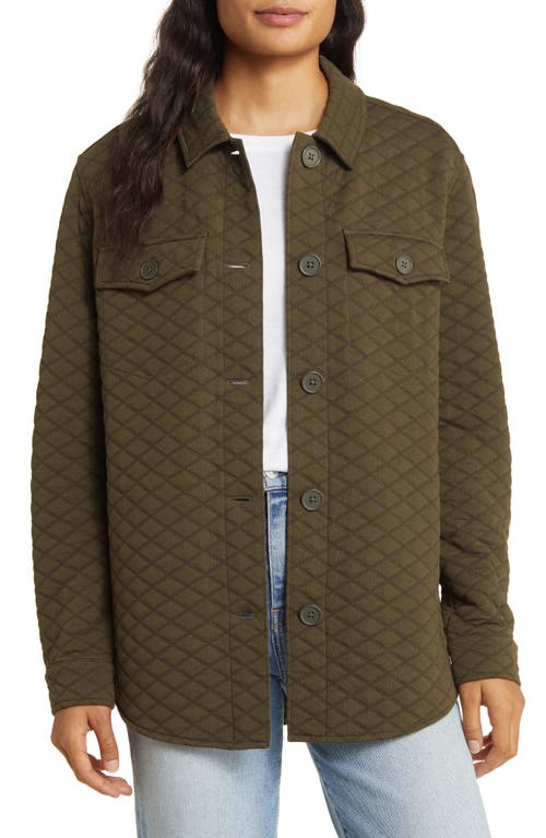 caslon(r) Quilt Jacquard Field Jacket in Olive Sarma