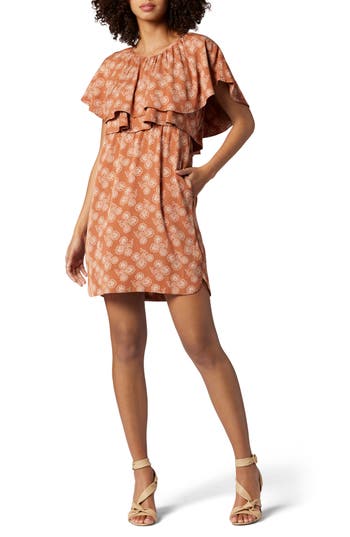 Shop Joie Georgia Floral A-line Dress In Sierra And Bleached Sand