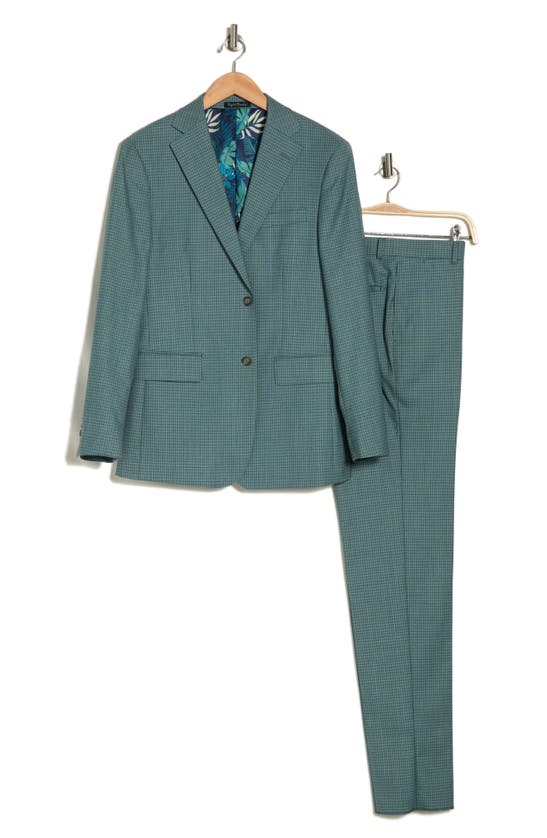 Shop English Laundry Grid Trim Fit Wool Blend Two-piece Suit In Green