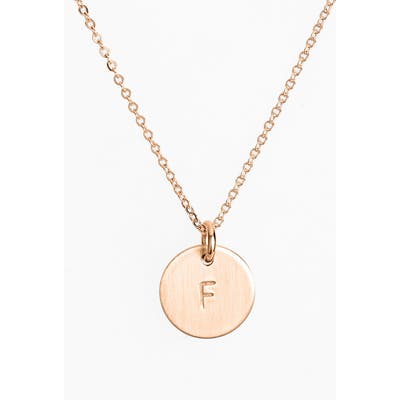 Nashelle 14K-Rose Gold Fill Initial Mini Disc Necklace