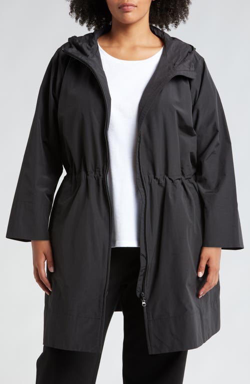 Eileen Fisher Hooded Coat In Black